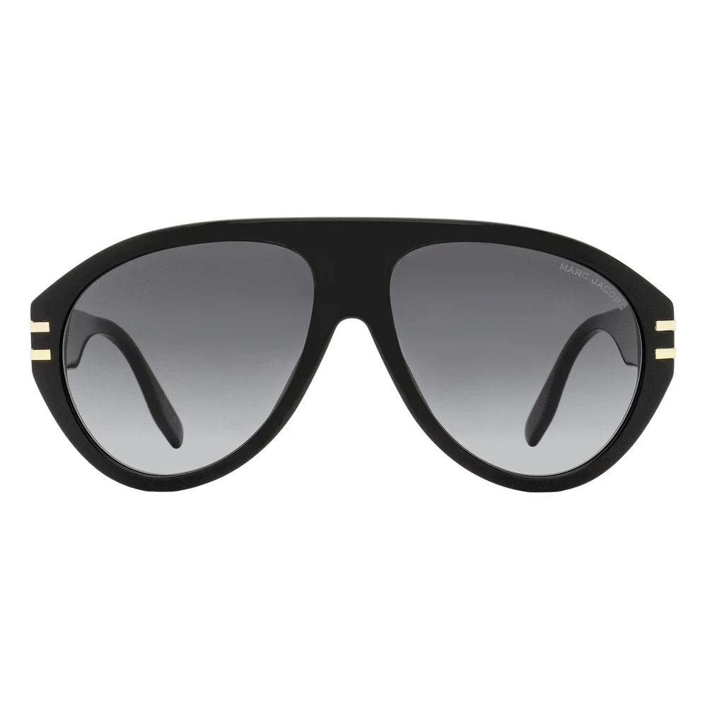 Marc Jacobs Black Sunglasses with Gray Gradient Lenses and Gold Accents